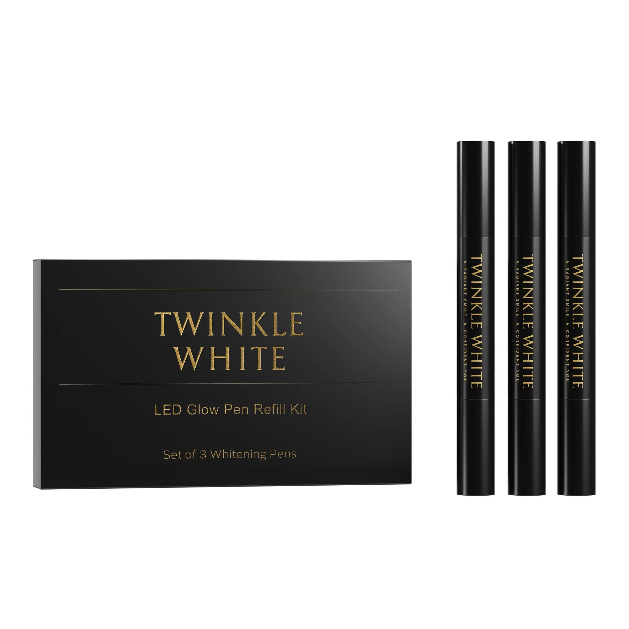 Twinkle White LED Glow Pen Refill 3-Pack (black colourway)